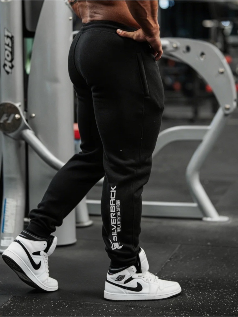 Silverback Black Logo Athletic Joggers